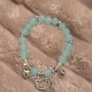 Elegant Silver and Blue Beaded Bracelet